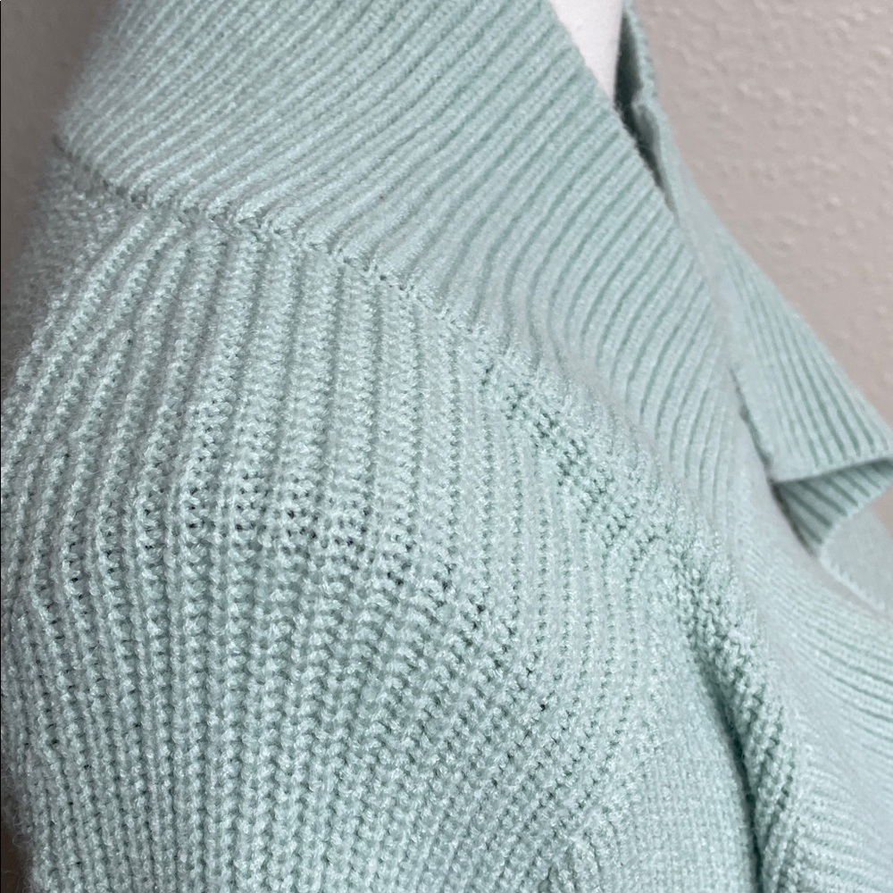 ANN TAYLOR Cardigan knit Long Duster sweater with belt seafoam green - Picture 9 of 16